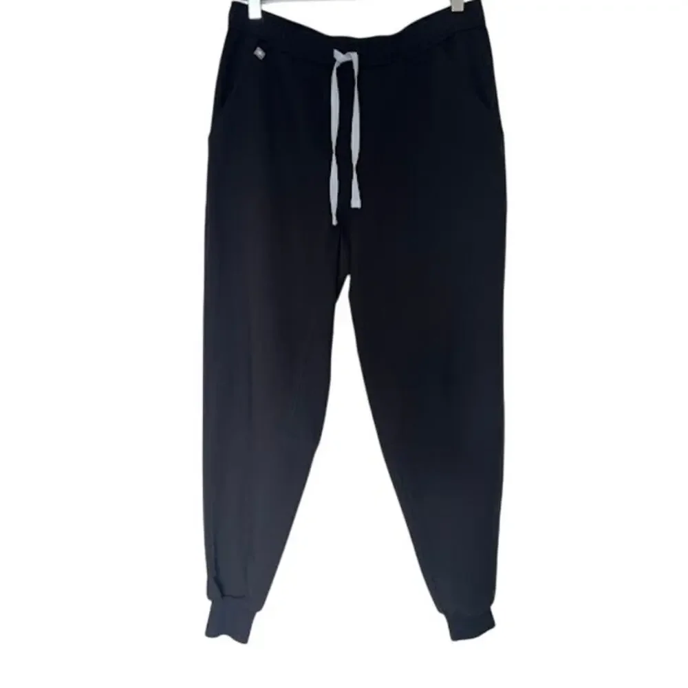Figs Women's Jogger Scrub Pants M Black Slim Fit Workwear